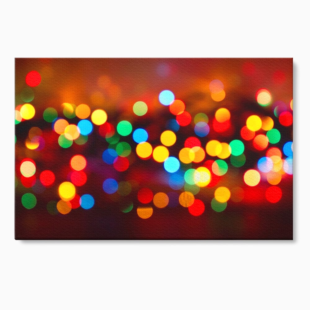 Tablou canvas cu tablou canvas cu lumini bokeh, fara rama, pe sasiu de lemn