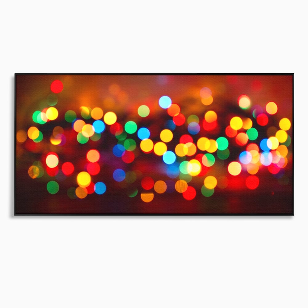 Tablou canvas cu tablou canvas cu lumini bokeh, in rama de aluminiu negru