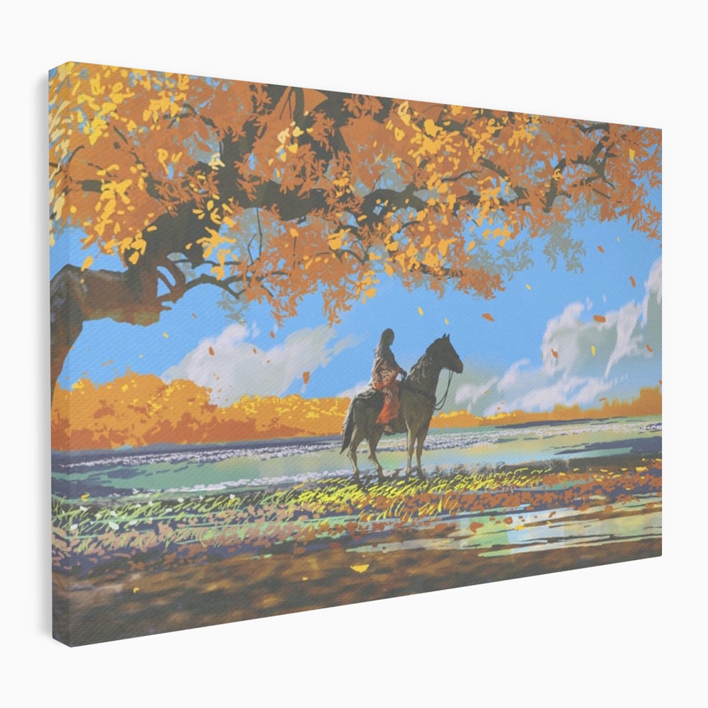 Tablou canvas cu tablou canvas cu fata pe cal, fara rama, pe sasiu de lemn