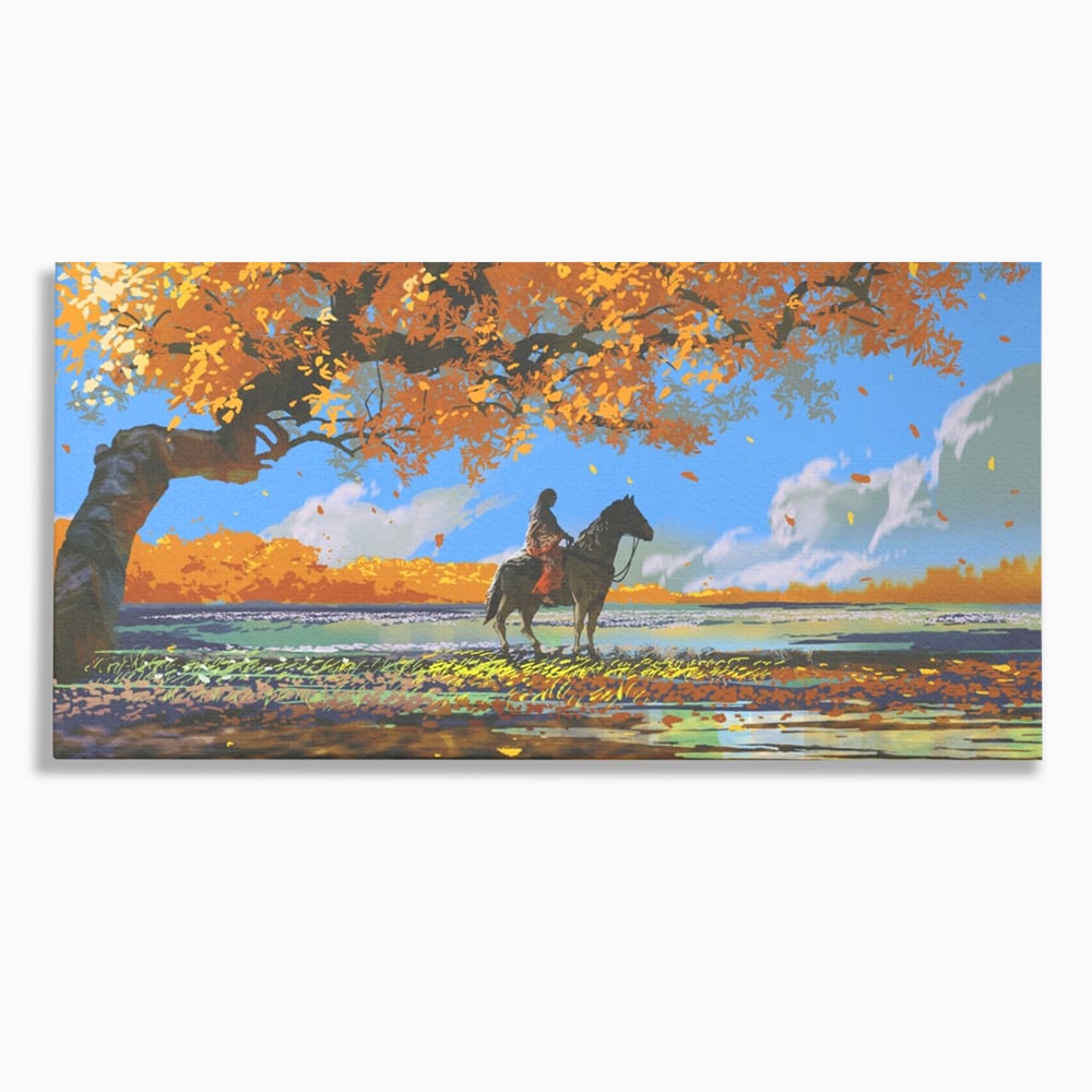 Tablou canvas cu tablou canvas cu fata pe cal, fara rama, pe sasiu de lemn