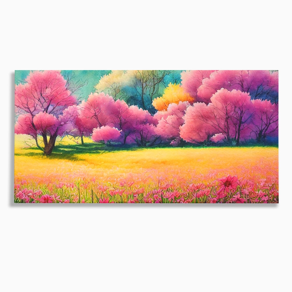 Tablou canvas cu tablou canvas cu peisaj de primavara, fara rama, pe sasiu de lemn