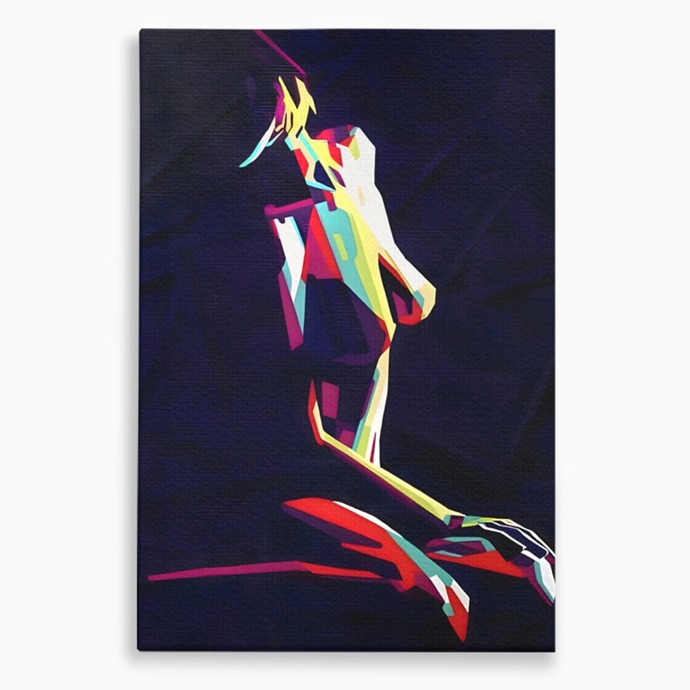 Tablou canvas cu tablou canvas cu silueta feminina abstracta, fara rama, pe sasiu de lemn