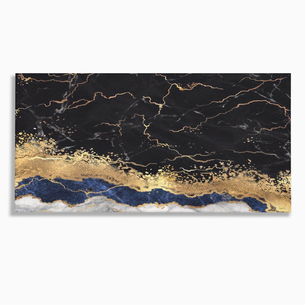 Tablou canvas cu tablou abstract cu marmura si auriu, fara rama, pe sasiu de lemn