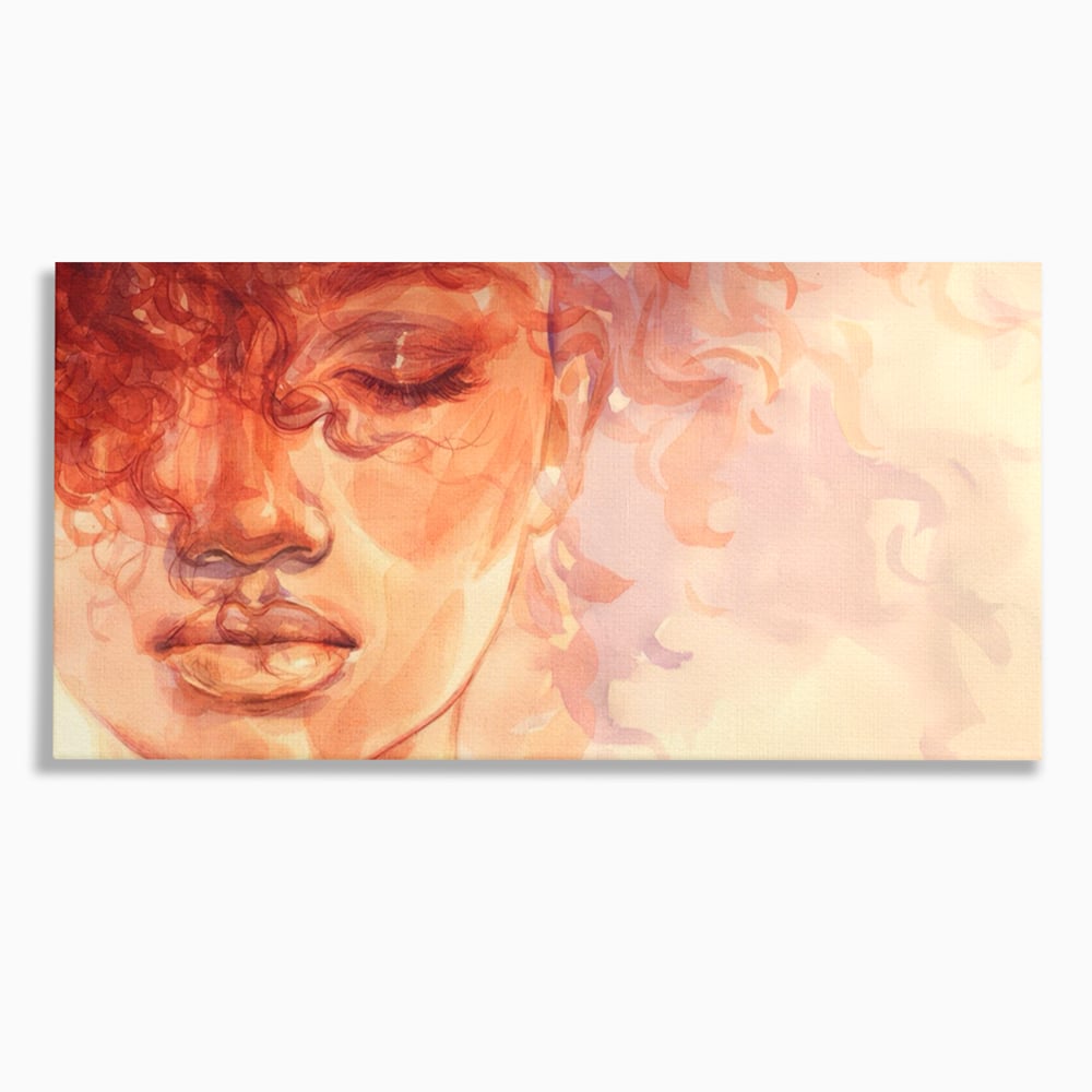 Tablou canvas cu tablou canvas cu chip de femeie, fara rama, pe sasiu de lemn