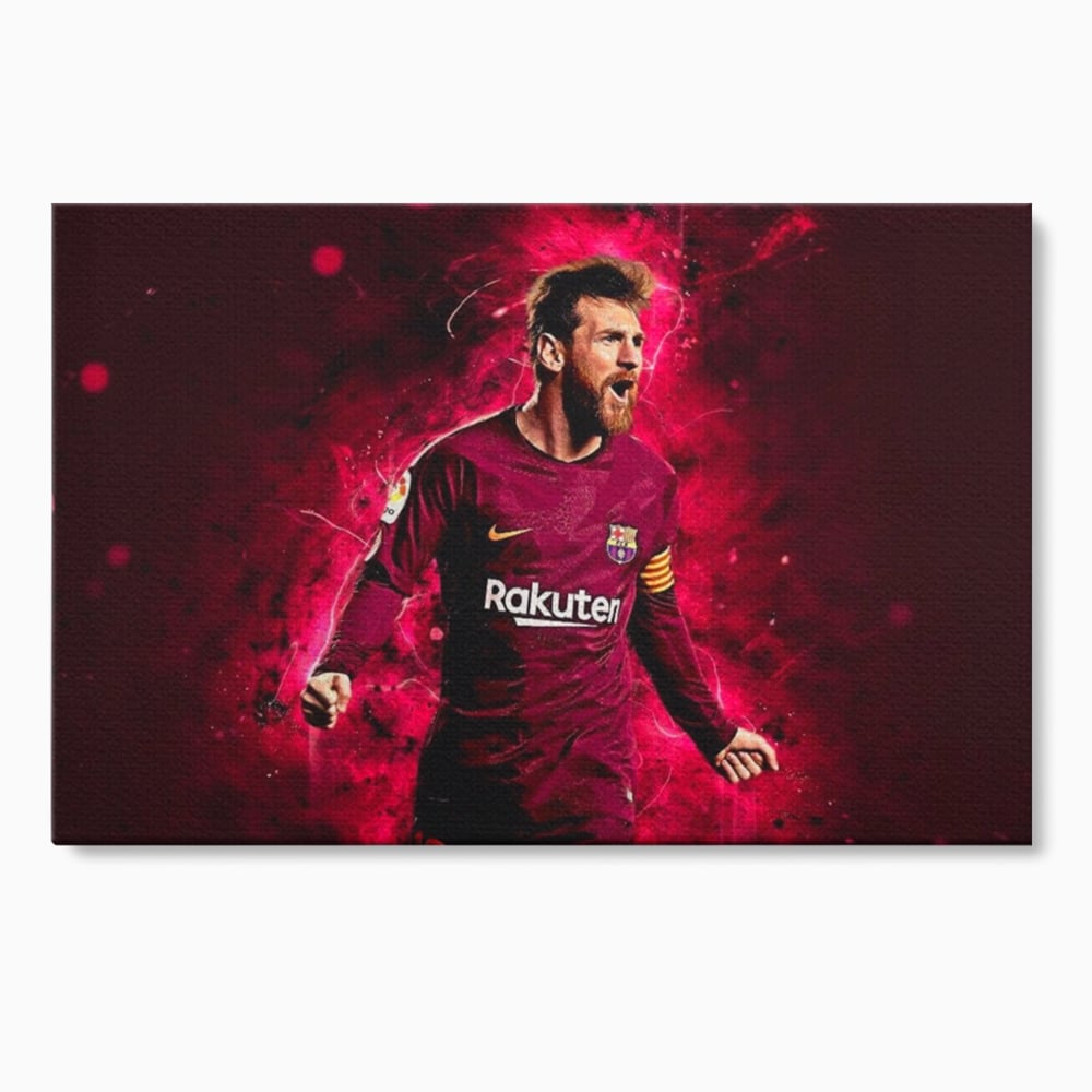 Tablou canvas cu tablou canvas cu lionel messi, fara rama, pe sasiu de lemn