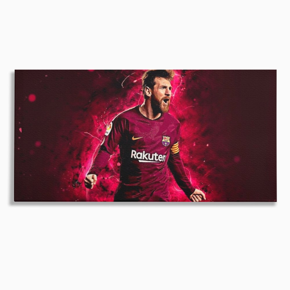 Tablou canvas cu tablou canvas cu lionel messi, fara rama, pe sasiu de lemn