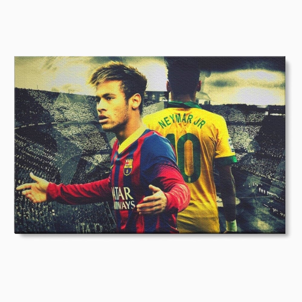 Tablou canvas cu tablou canvas cu fotbalistul neymar, fara rama, pe sasiu de lemn