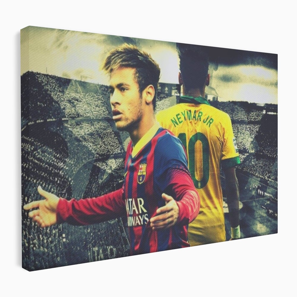 Tablou canvas cu tablou canvas cu fotbalistul neymar, fara rama, pe sasiu de lemn