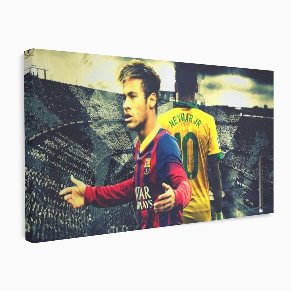 Tablou canvas cu tablou canvas cu fotbalistul neymar, fara rama, pe sasiu de lemn