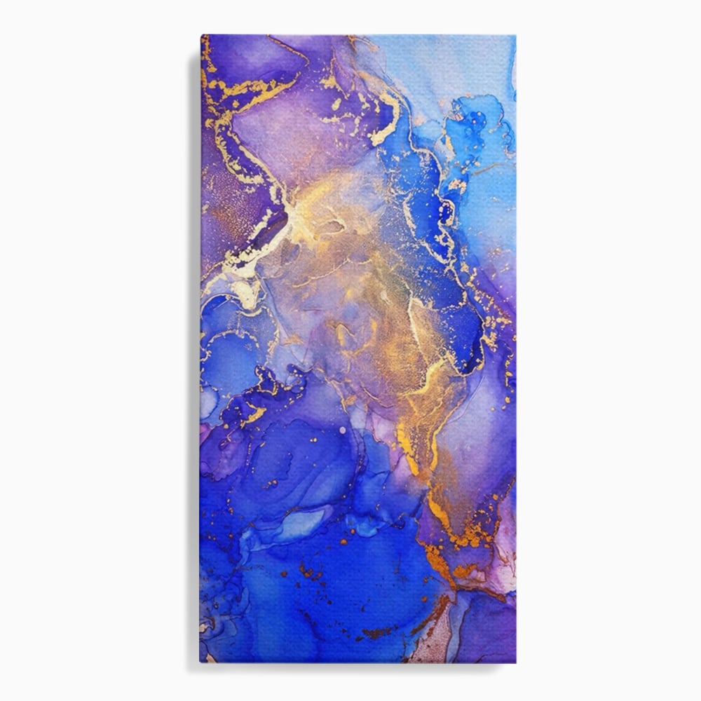 Tablou canvas cu pictura abstracta cu efect de marmura, fara rama, pe sasiu de lemn