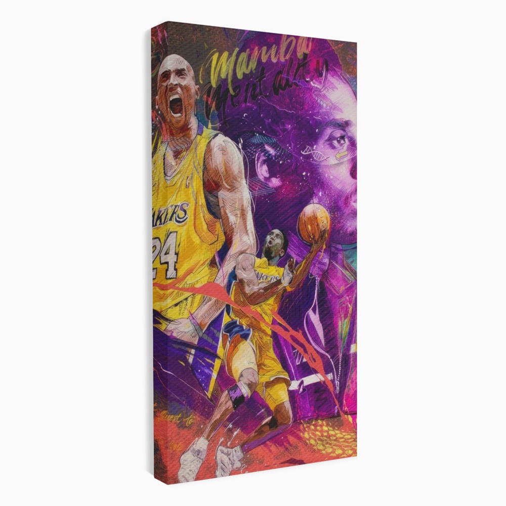 Tablou canvas cu tablou canvas cu kobe bryant, fara rama, pe sasiu de lemn