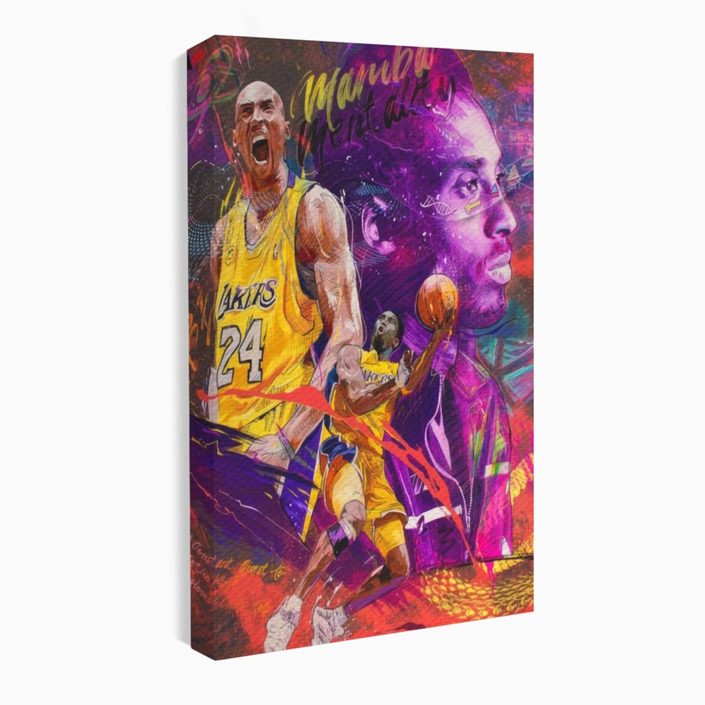 Tablou canvas cu tablou canvas cu kobe bryant, fara rama, pe sasiu de lemn
