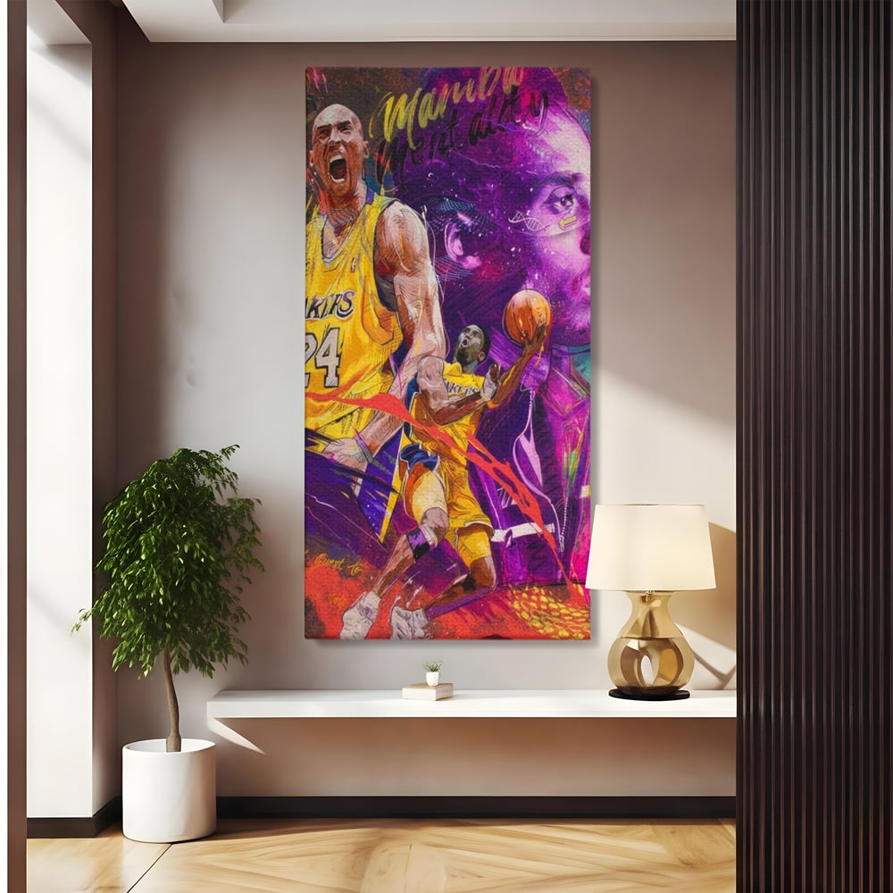 Tablou canvas cu tablou canvas cu kobe bryant, fara rama, pe sasiu de lemn