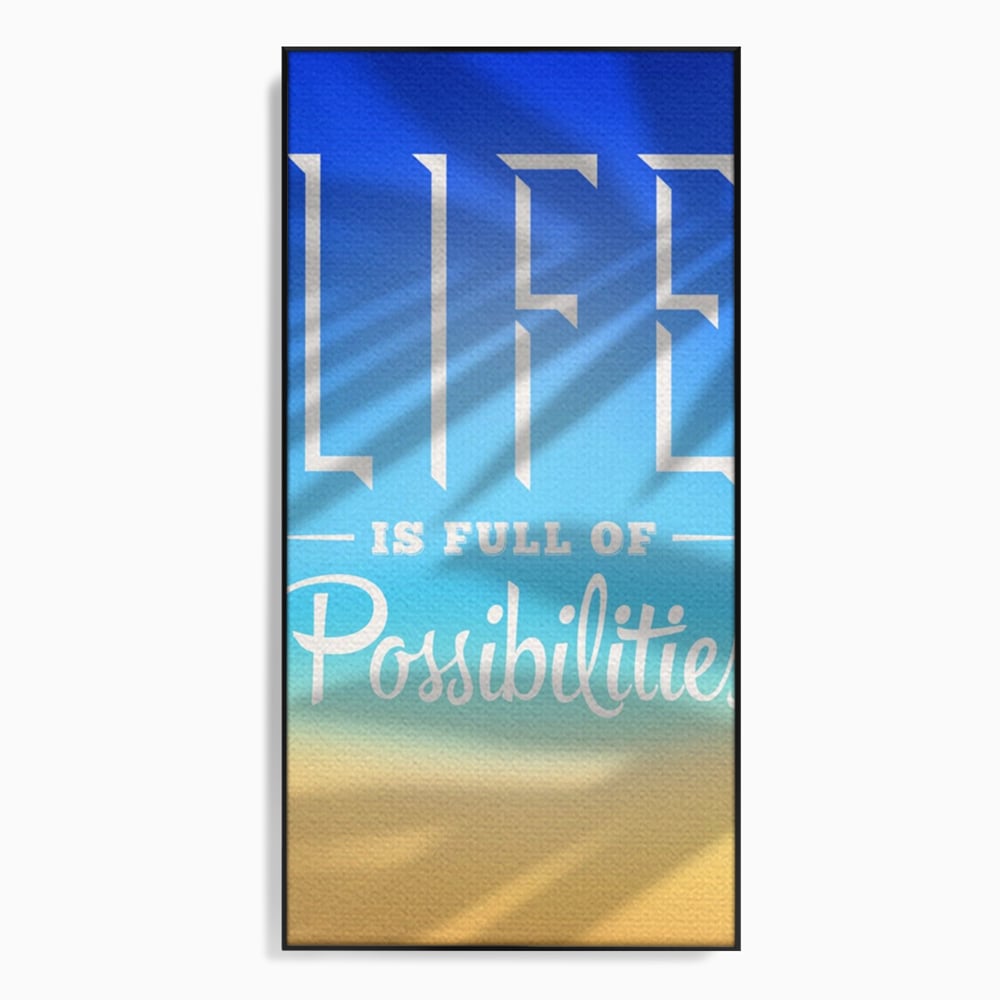 Tablou canvas cu tablou motivational vertical cu mesaj, in rama de aluminiu negru