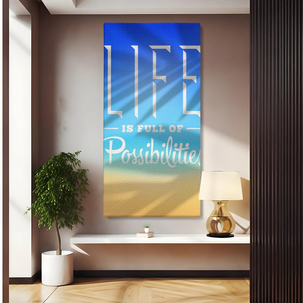 Tablou canvas cu tablou motivational vertical cu mesaj, fara rama, pe sasiu de lemn