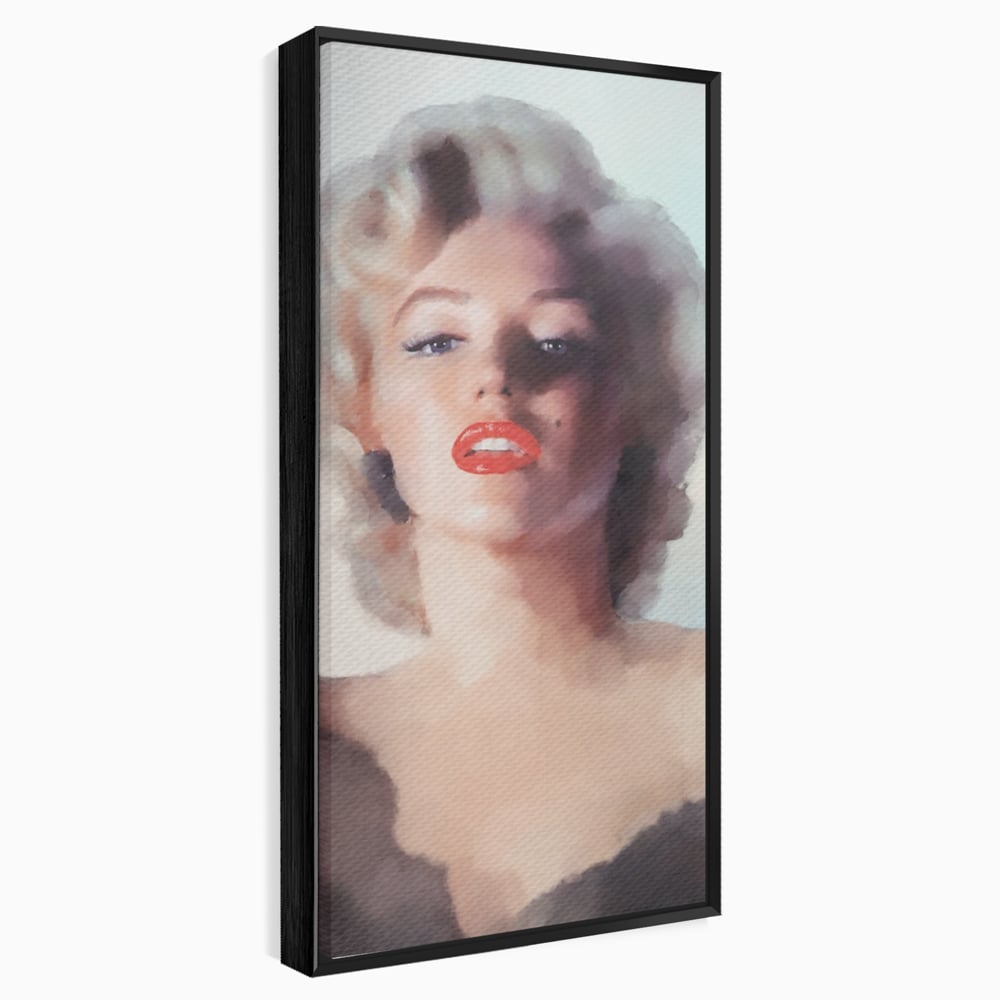 Tablou canvas cu tablou canvas cu marilyn monroe, in rama de aluminiu negru