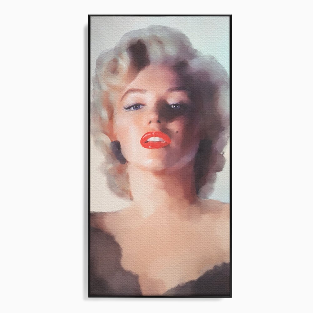 Tablou canvas cu tablou canvas cu marilyn monroe, in rama de aluminiu negru
