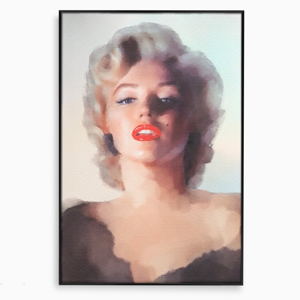 Tablou canvas cu tablou canvas cu marilyn monroe, in rama de aluminiu negru