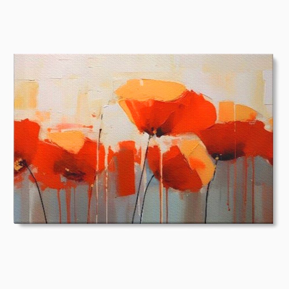 Tablou canvas cu tablou canvas cu maci in ulei, fara rama, pe sasiu de lemn
