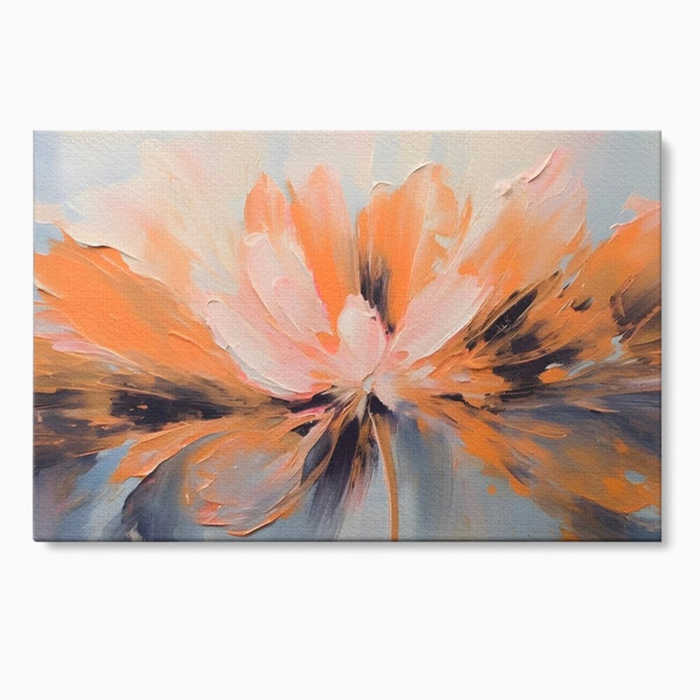 Tablou canvas cu tablou canvas cu floare abstracta, fara rama, pe sasiu de lemn