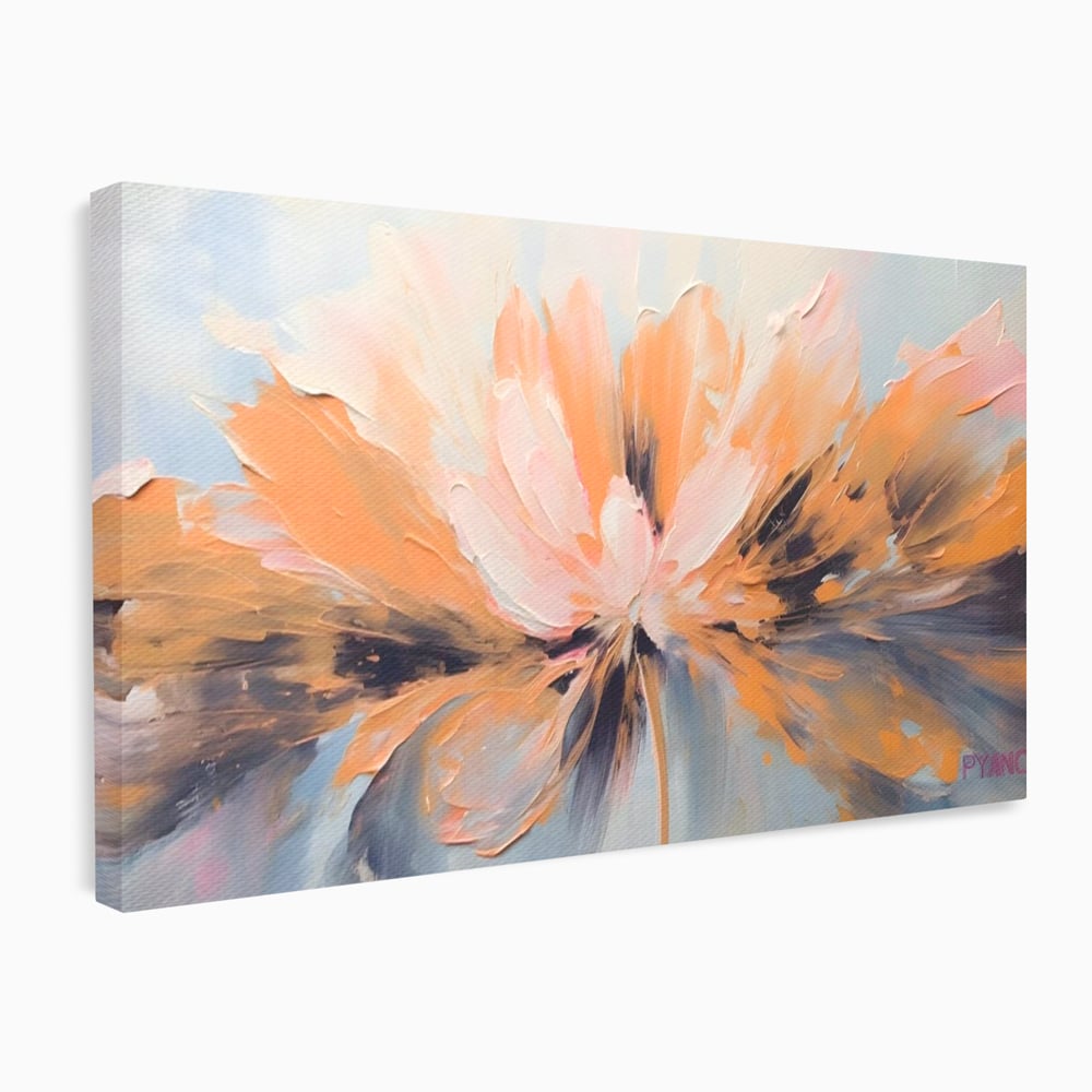 Tablou canvas cu tablou canvas cu floare abstracta, fara rama, pe sasiu de lemn