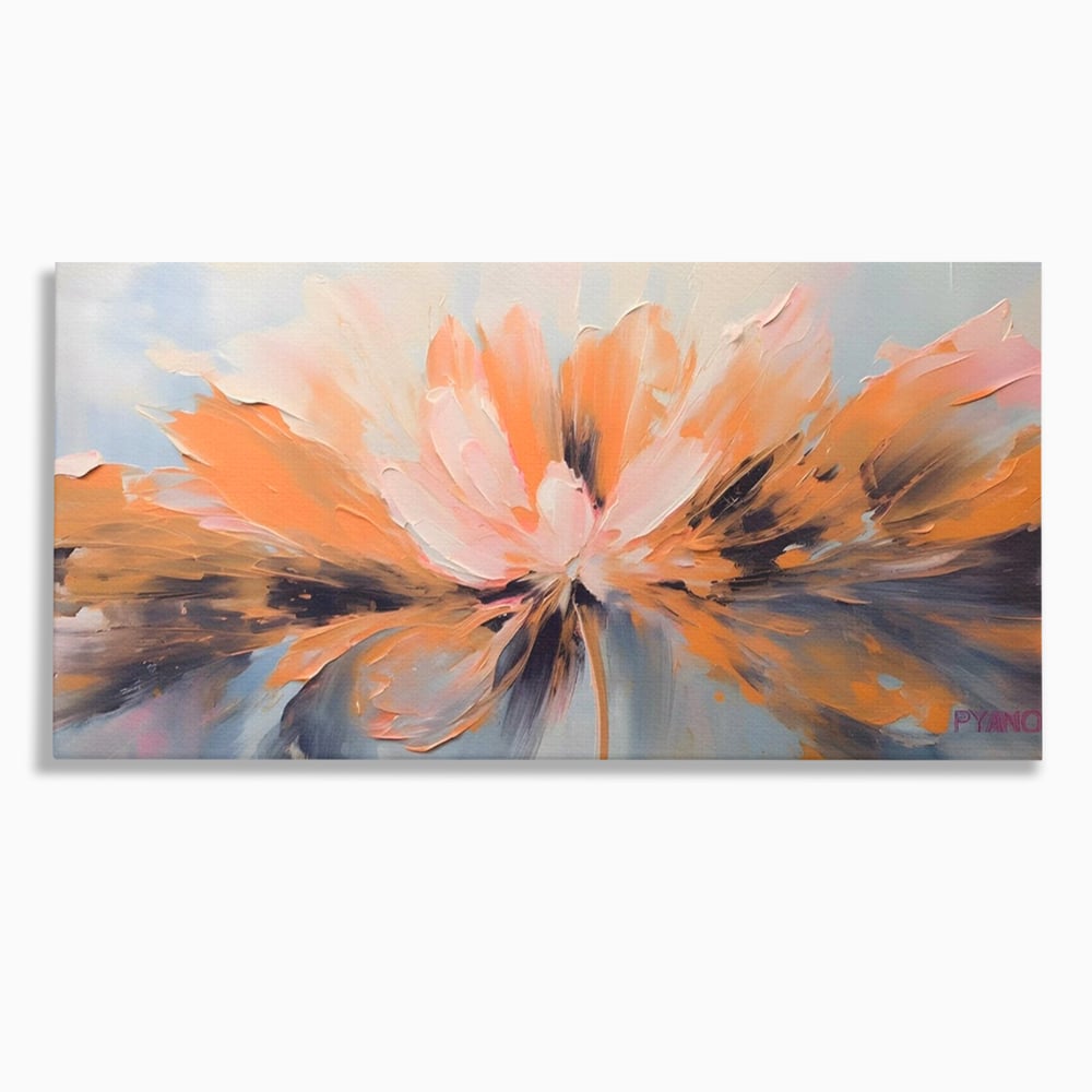 Tablou canvas cu tablou canvas cu floare abstracta, fara rama, pe sasiu de lemn