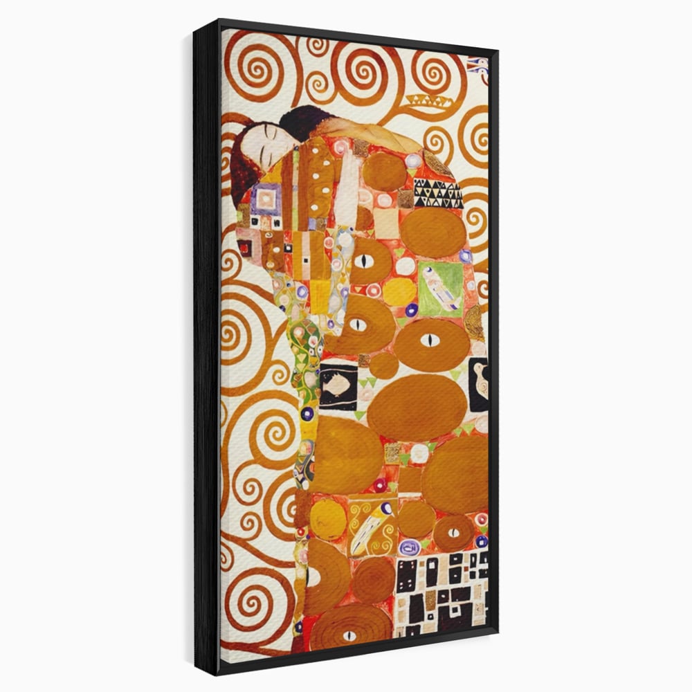 Tablou canvas cu tablou canvas cu pictura in stilul lui klimt, in rama de aluminiu negru