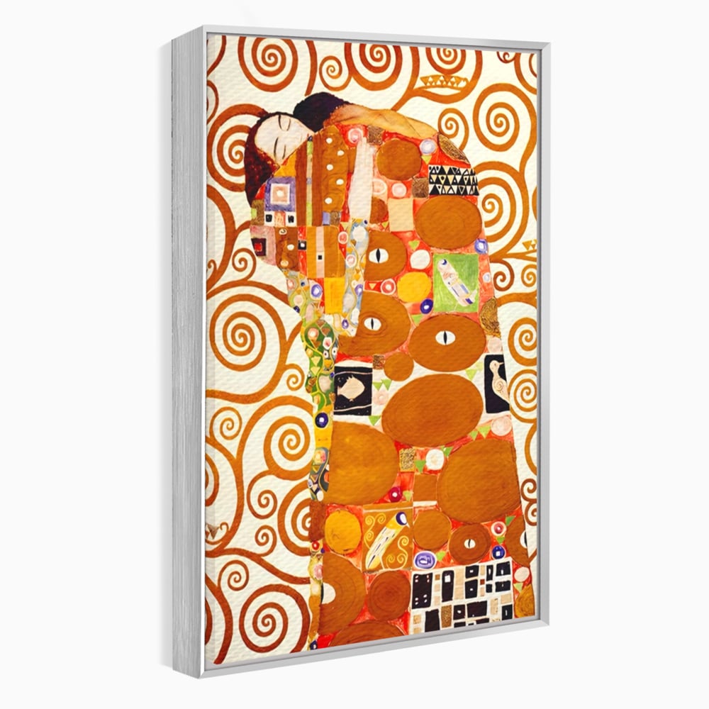 Tablou canvas cu tablou canvas cu pictura in stilul lui klimt, in rama de aluminiu argintiu
