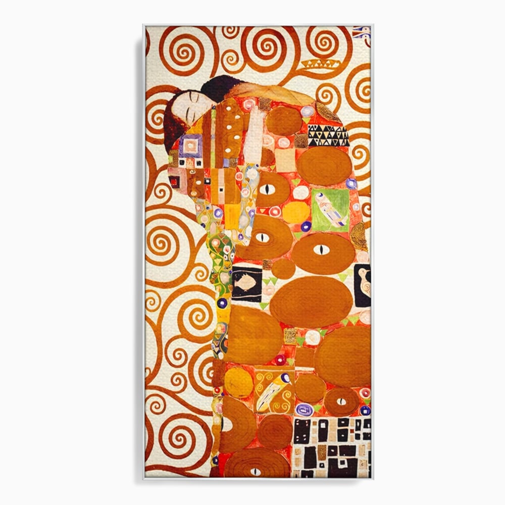 Tablou canvas cu tablou canvas cu pictura in stilul lui klimt, in rama de aluminiu argintiu