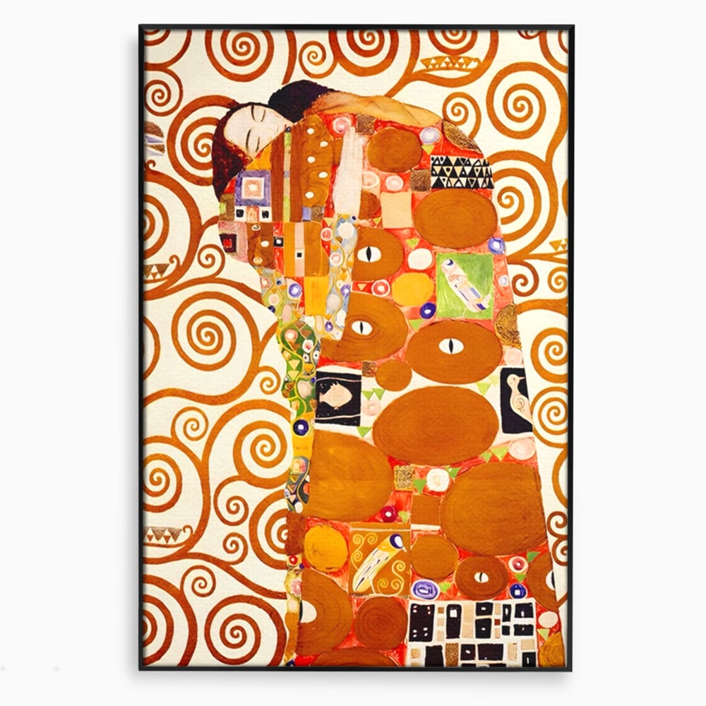 Tablou canvas cu tablou canvas cu pictura in stilul lui klimt, in rama de aluminiu negru