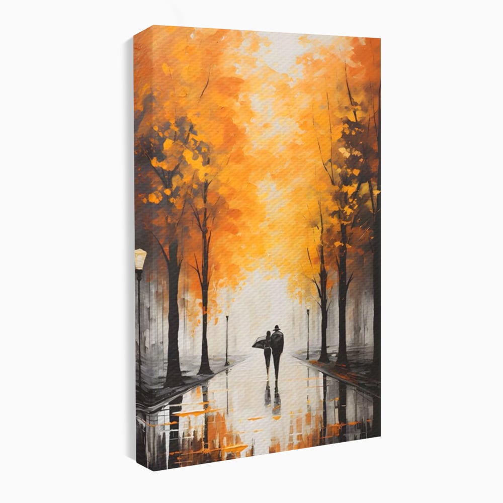 Tablou canvas cu tablou canvas cuplu sub umbrela, fara rama, pe sasiu de lemn