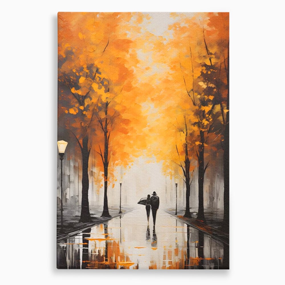 Tablou canvas cu tablou canvas cuplu sub umbrela, fara rama, pe sasiu de lemn