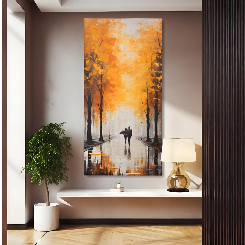 Tablou canvas cu tablou canvas cuplu sub umbrela, fara rama, pe sasiu de lemn