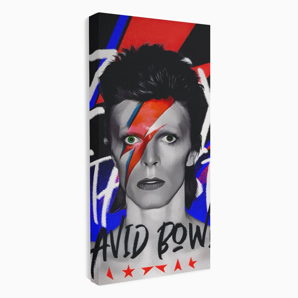 Tablou canvas cu tablou canvas cu portretul lui david bowie, fara rama, pe sasiu de lemn