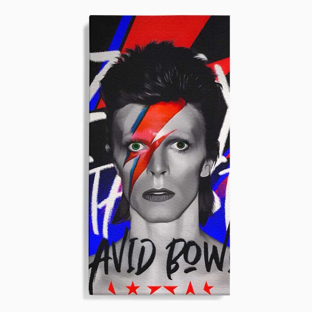 Tablou canvas cu tablou canvas cu portretul lui david bowie, fara rama, pe sasiu de lemn
