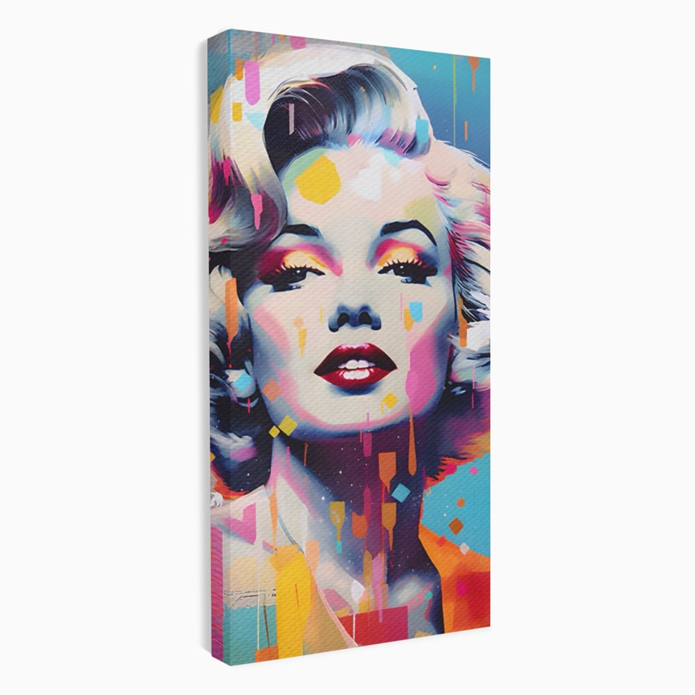 Tablou canvas cu tablou canvas portret pop art marilyn monroe, fara rama, pe sasiu de lemn