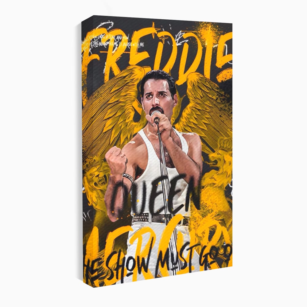 Tablou canvas cu tablou canvas cu freddie mercury, fara rama, pe sasiu de lemn