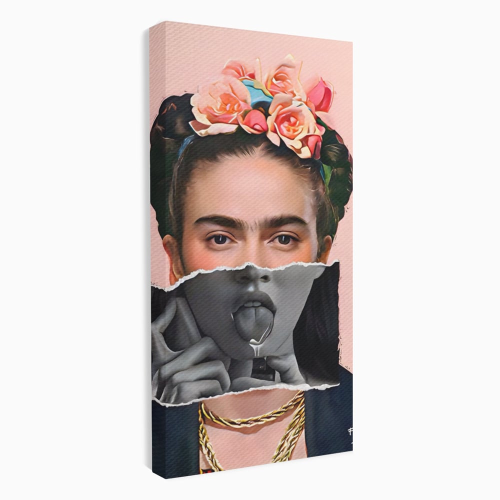 Tablou canvas cu tablou canvas cu portret collage, fara rama, pe sasiu de lemn
