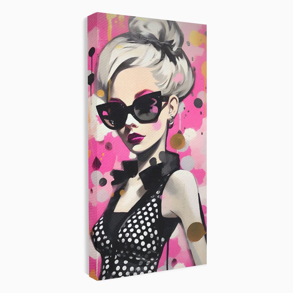 Tablou canvas cu tablou canvas cu femeie stilizata, fara rama, pe sasiu de lemn