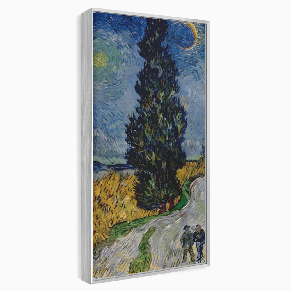 Tablou canvas cu reproducere pictura van gogh, in rama de aluminiu argintiu