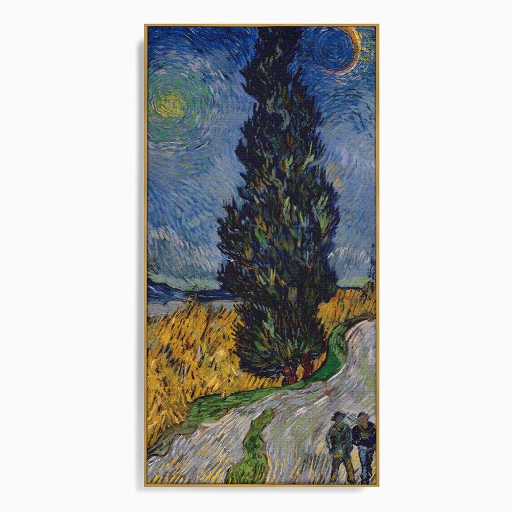 Tablou canvas cu reproducere pictura van gogh, in rama de aluminiu auriu