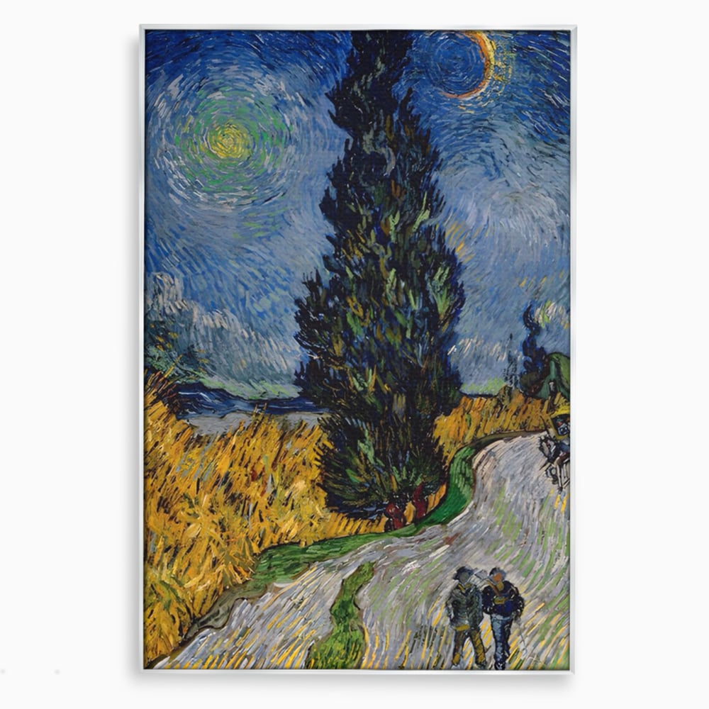 Tablou canvas cu reproducere pictura van gogh, in rama de aluminiu argintiu