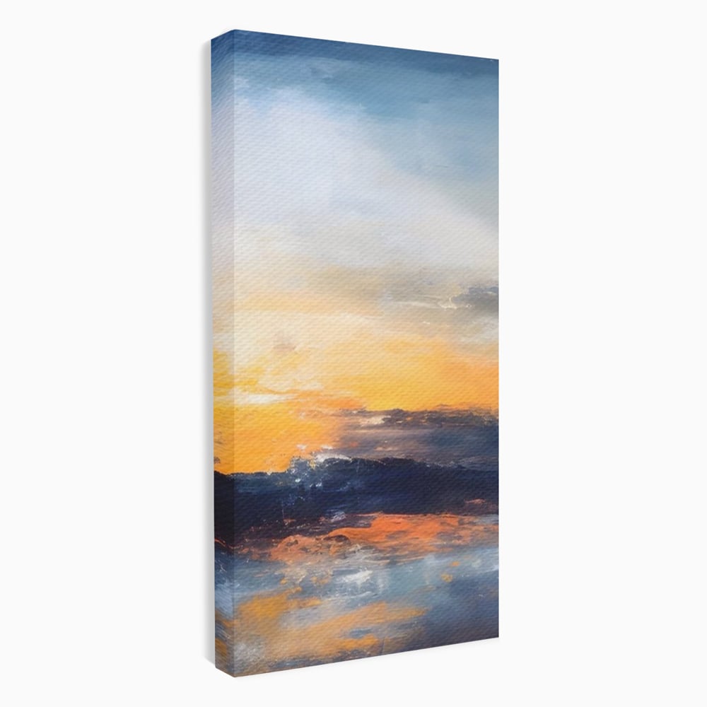 Tablou canvas cu tablou canvas cu apus abstract, fara rama, pe sasiu de lemn