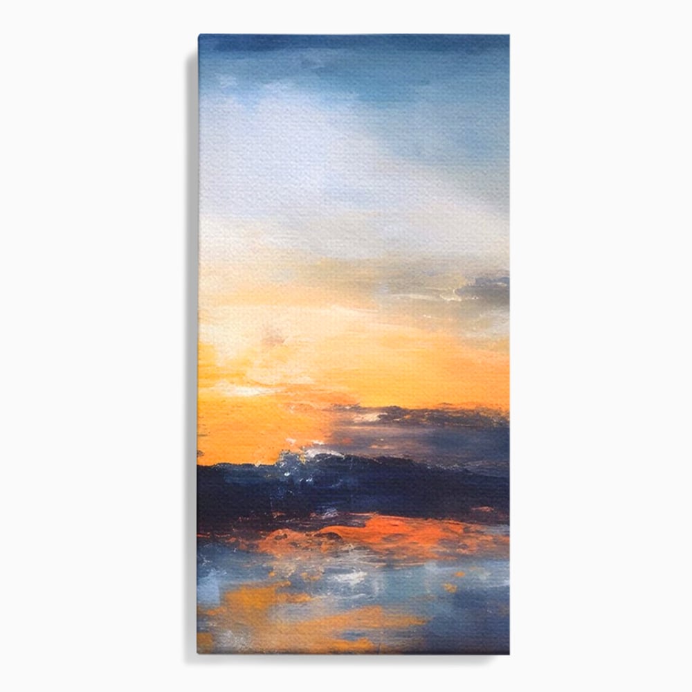 Tablou canvas cu tablou canvas cu apus abstract, fara rama, pe sasiu de lemn