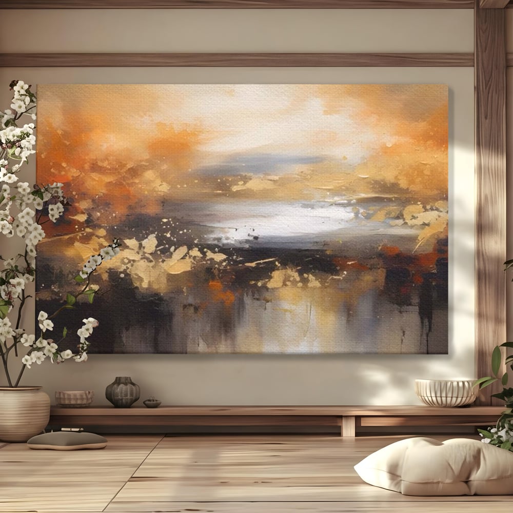Tablou canvas cu tablou canvas peisaj abstract orizontal, fara rama, pe sasiu de lemn