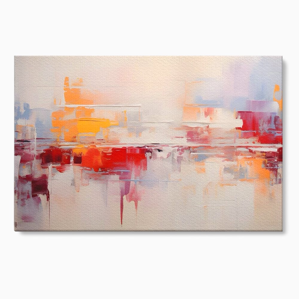 Tablou canvas cu pictura abstracta cu reflexii colorate, fara rama, pe sasiu de lemn