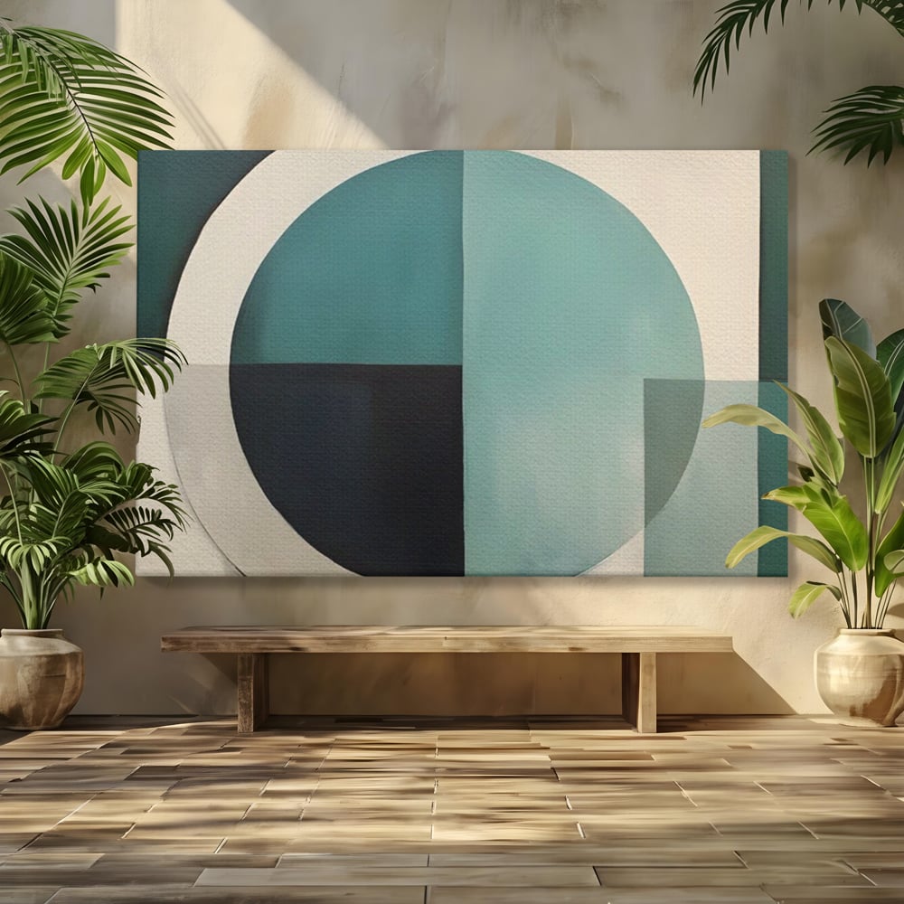 Tablou canvas cu tablou canvas cu forme geometrice, fara rama, pe sasiu de lemn