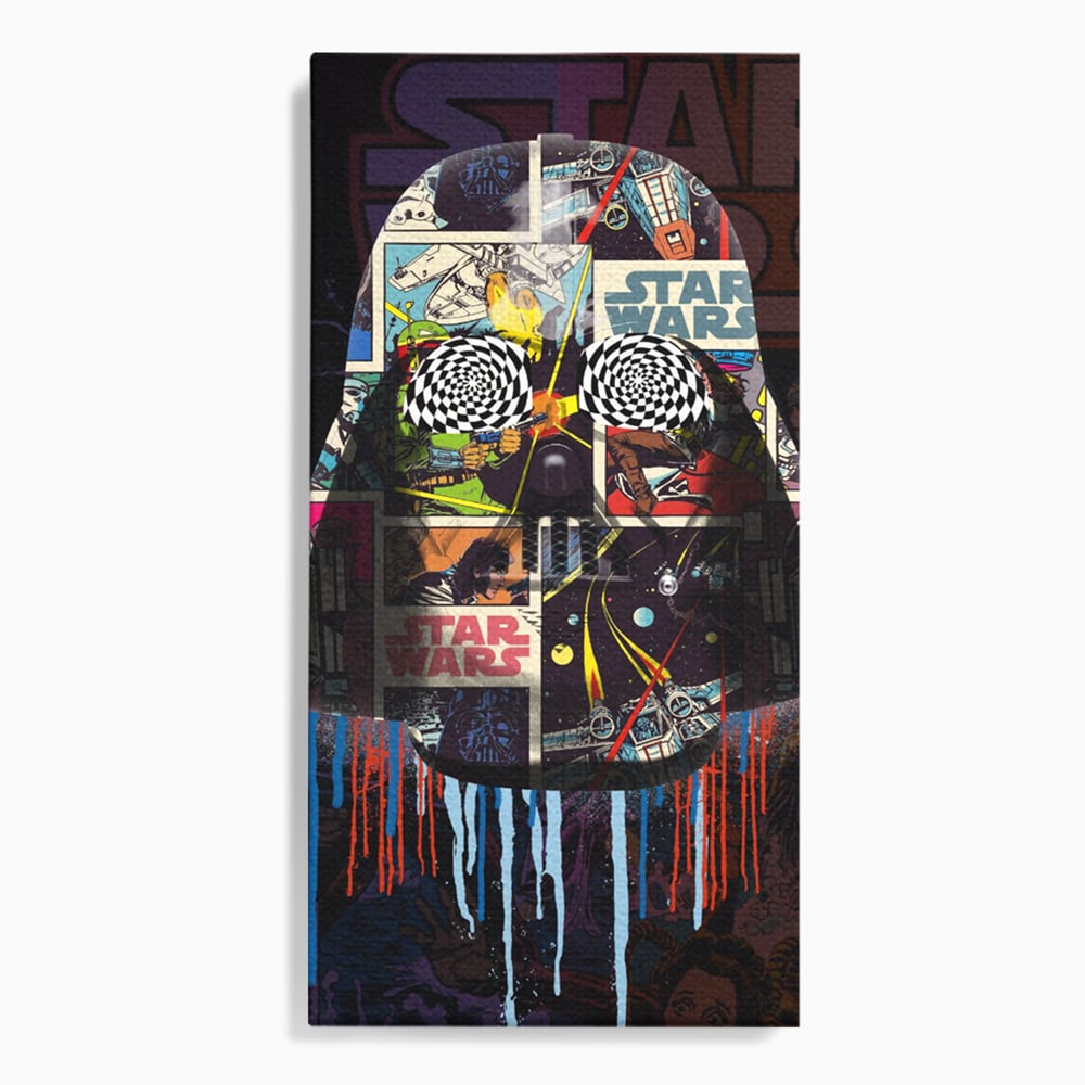 Tablou canvas cu tablou canvas cu darth vader din star wars, fara rama, pe sasiu de lemn