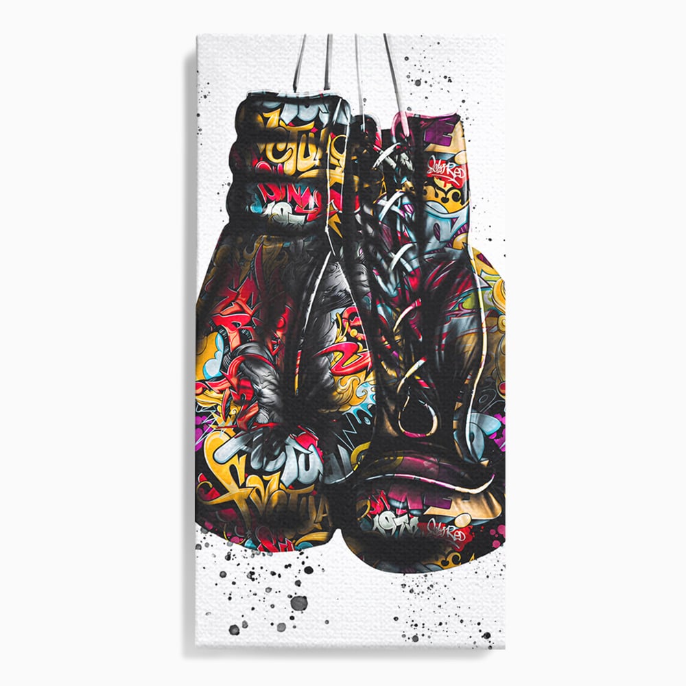 Tablou canvas cu tablou canvas cu manusi de box, fara rama, pe sasiu de lemn