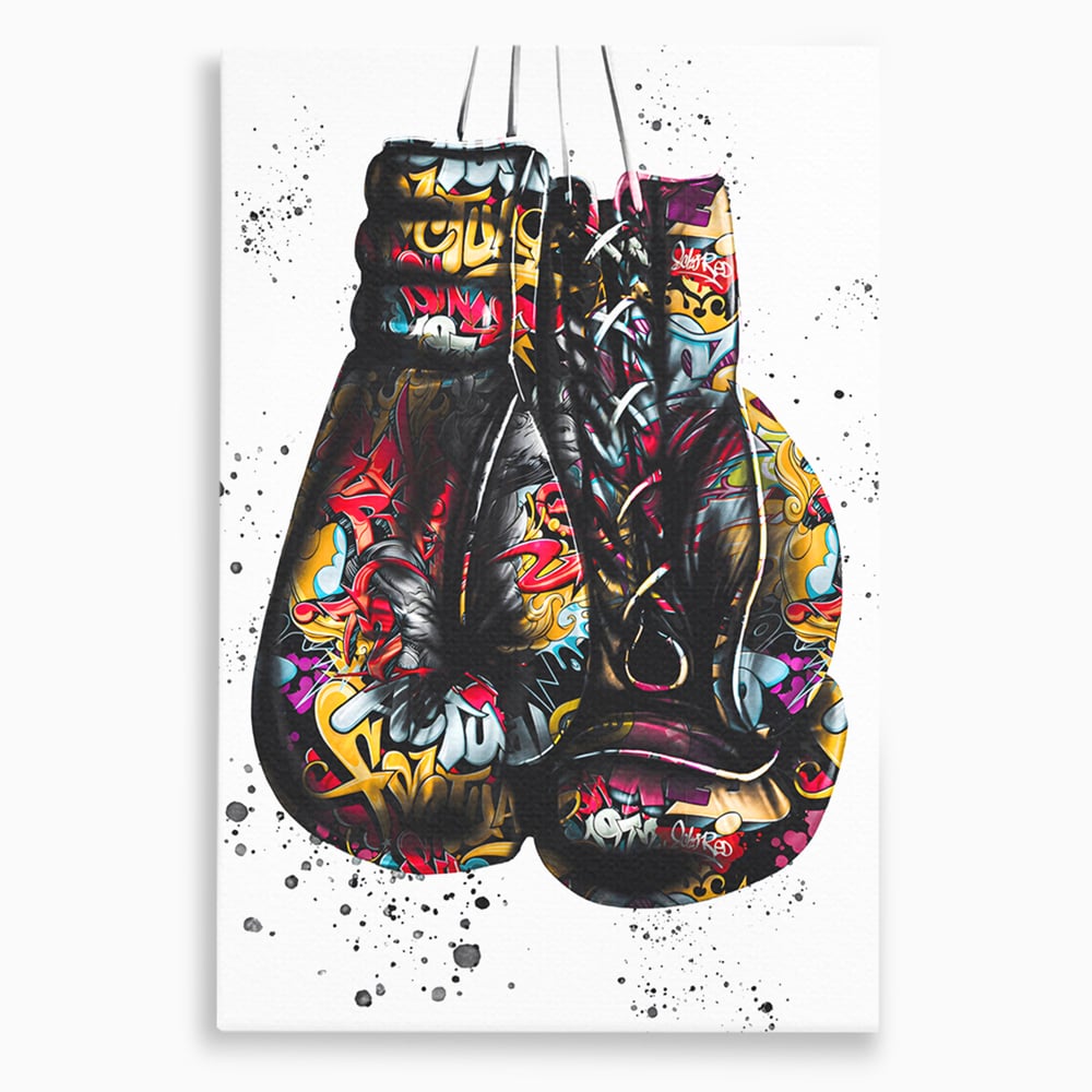 Tablou canvas cu tablou canvas cu manusi de box, fara rama, pe sasiu de lemn